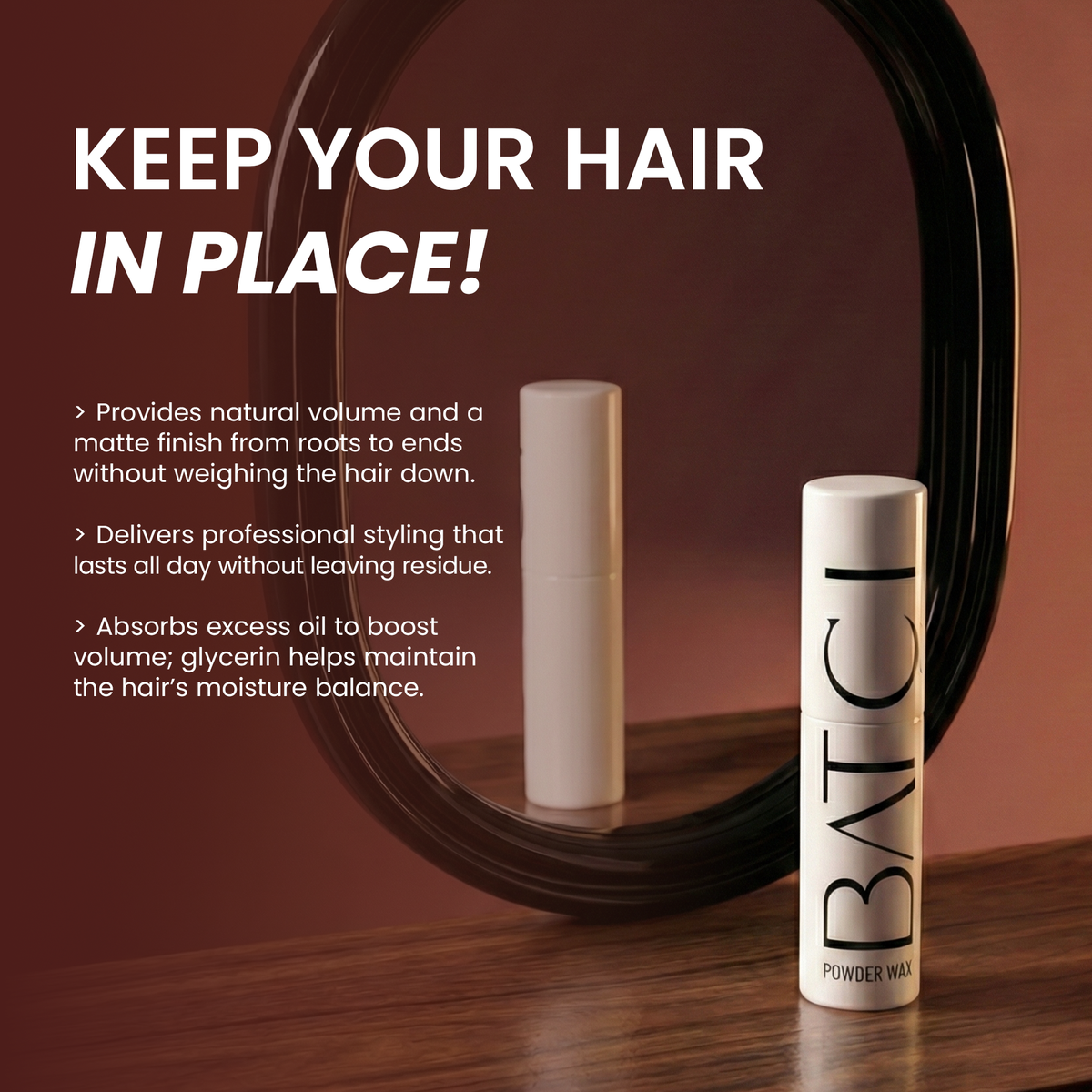 Powder wax benefits: natural volume and matte finish