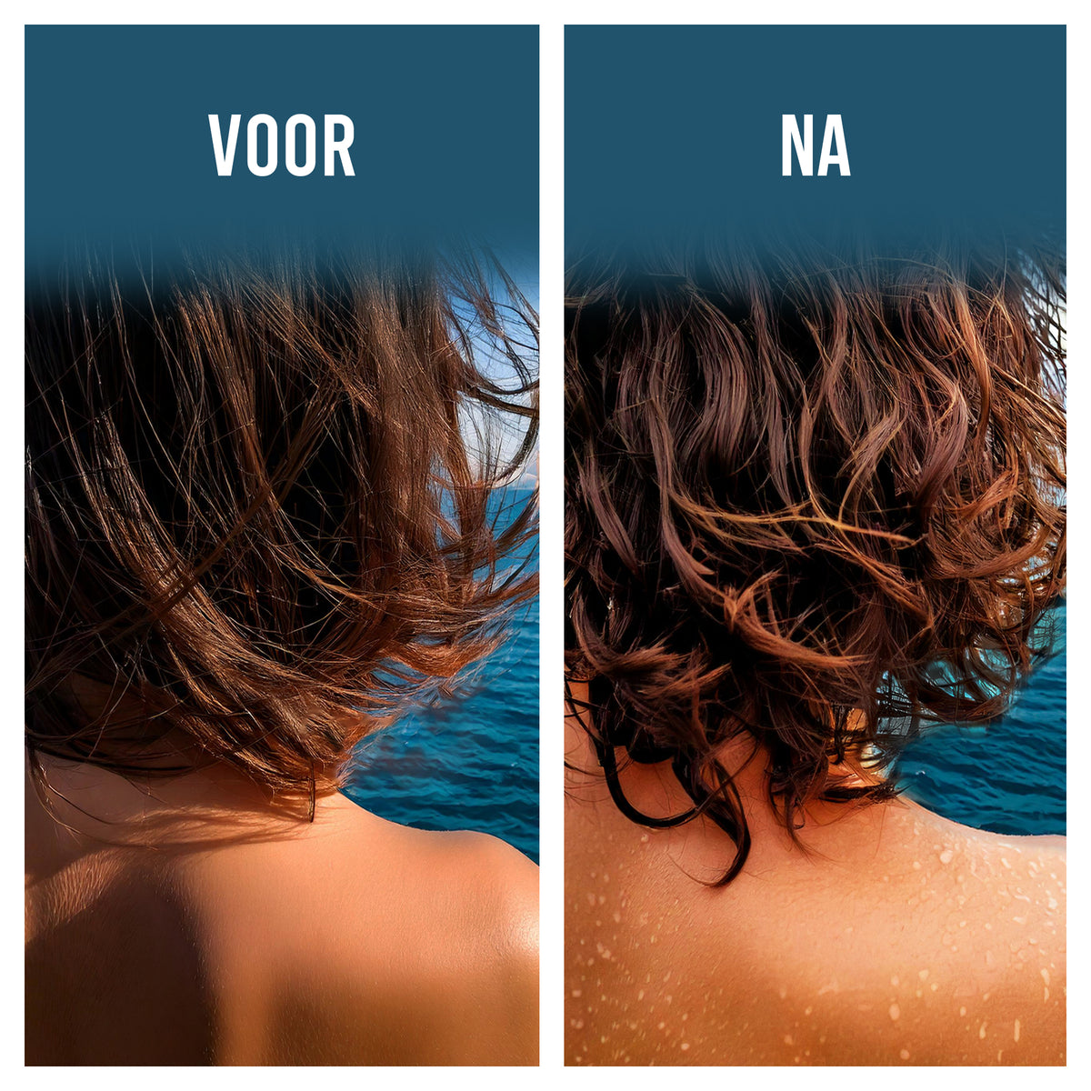 Before and after: beach waves with sea salt spray