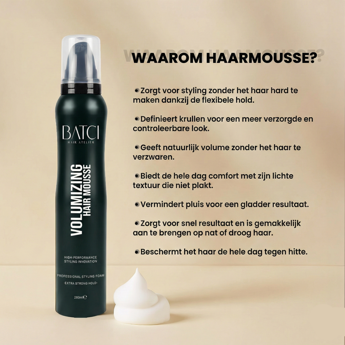 Why hair mousse: flexible hold, curl definition, natural volume