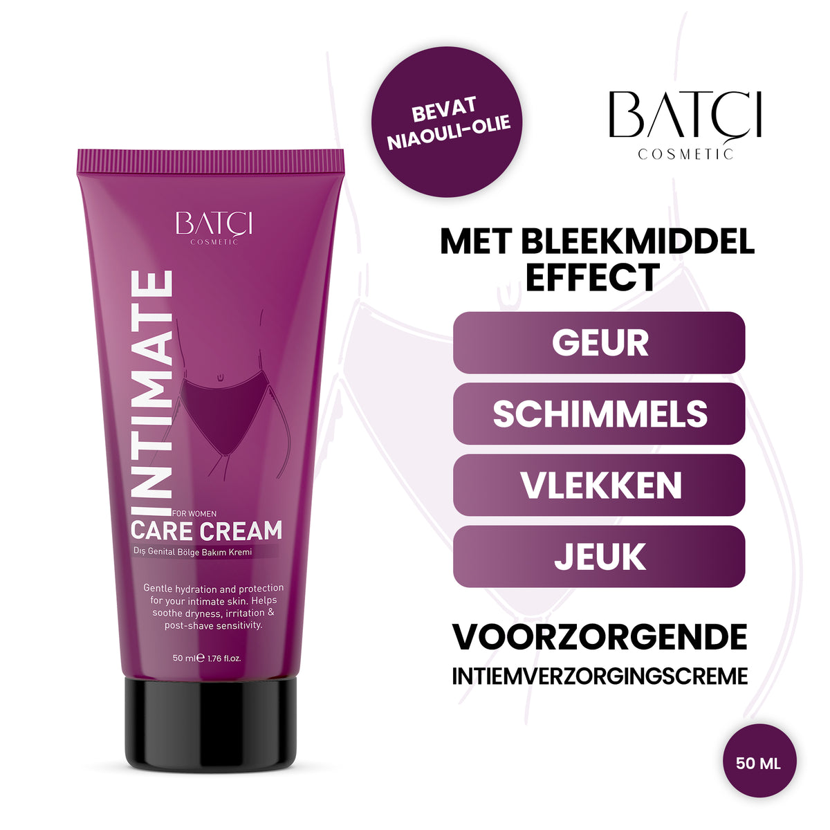 Women’s intimate care cream with niaouli oil