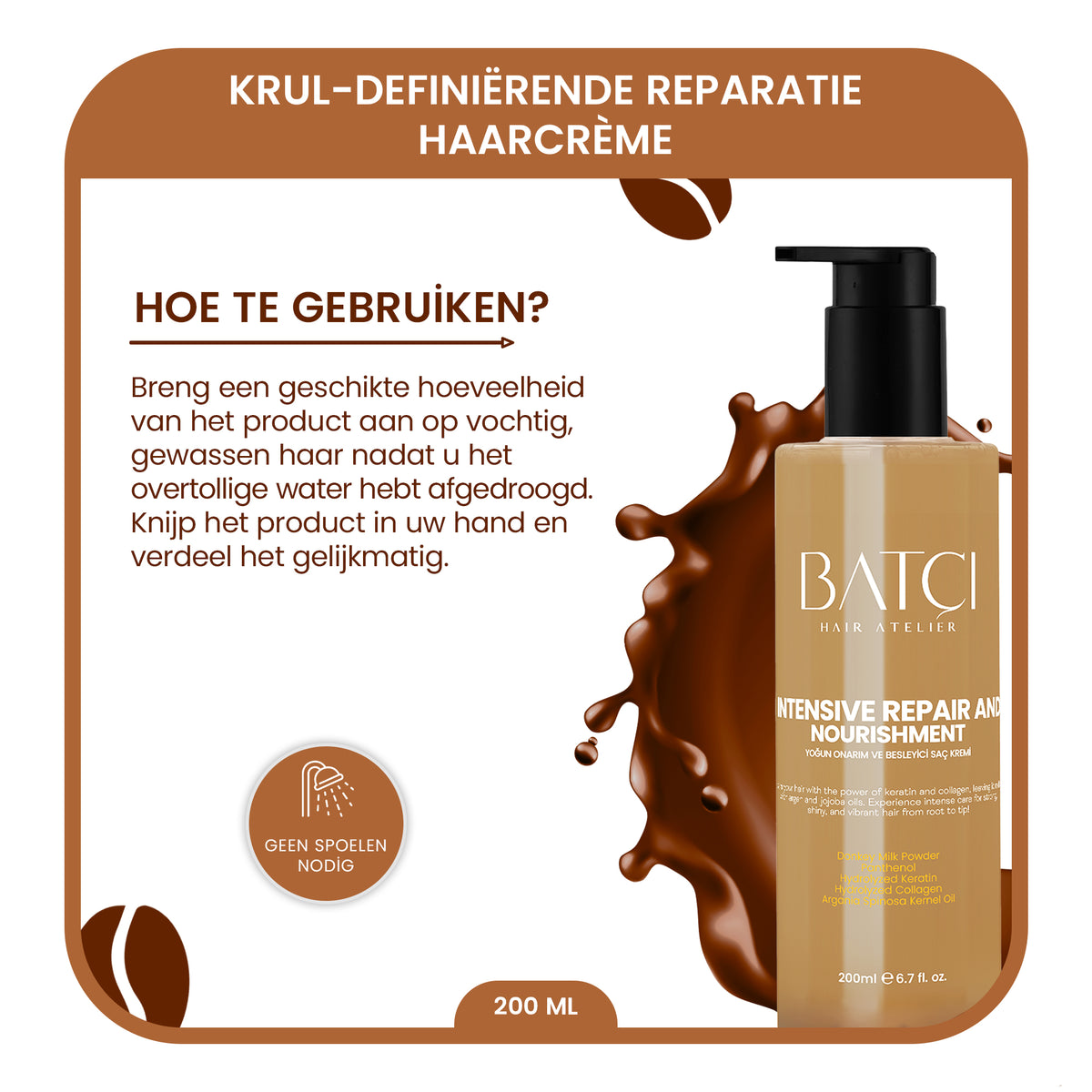How to use the leave-in coffee repair hair cream