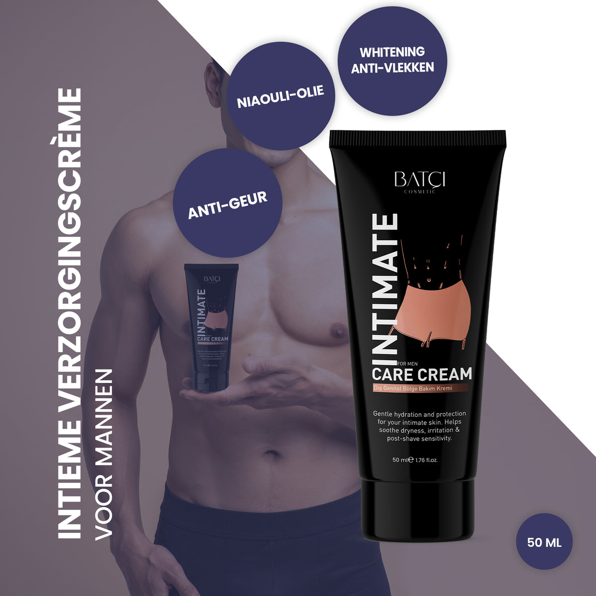 Men’s intimate care cream with niaouli oil, 50 ml