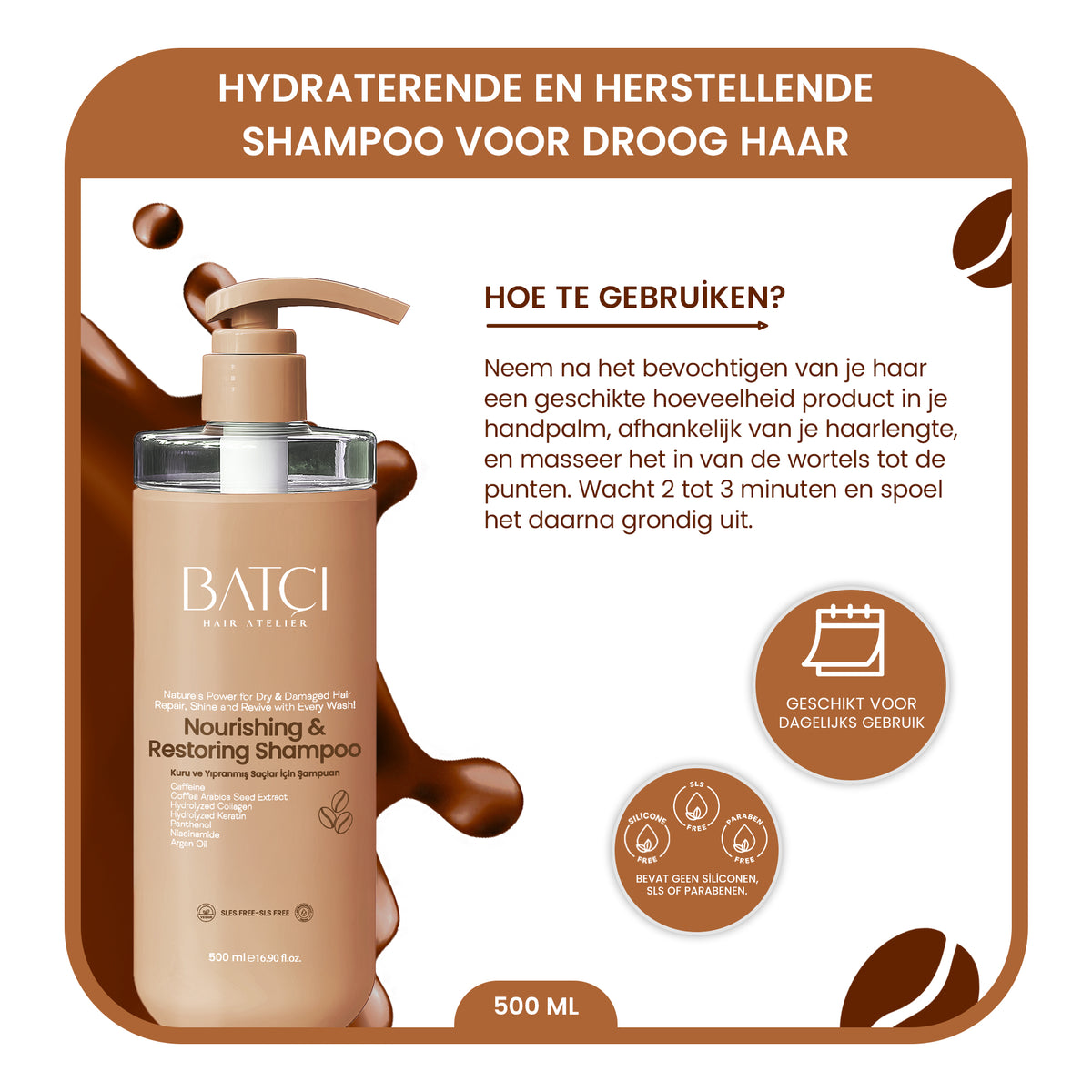 How to use BATCI coffee shampoo for dry hair