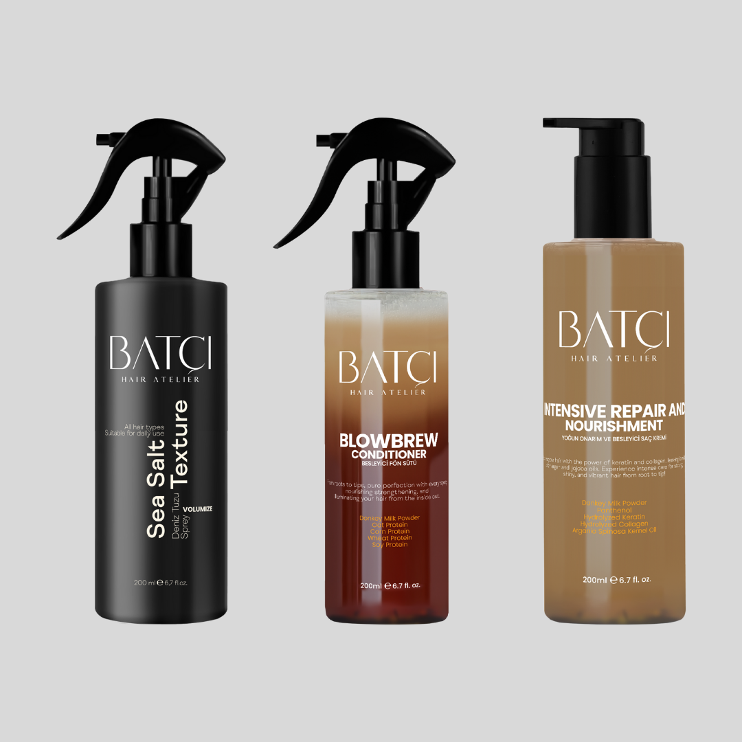 BATCI hair care: scalp scrub, hair milk and repair cream
