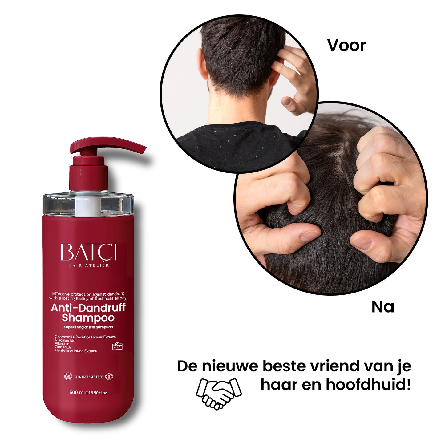 BATCI® Anti Dandruff Shampoo Nourishing Formula With B3 Vitamin 500 ML