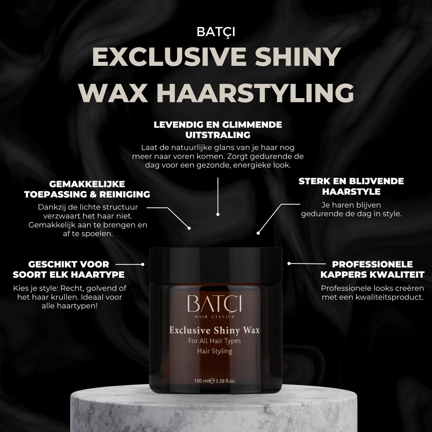 BATCI® Shiny Hair Wax - Ultra Hold & Long Lasting 100 ML