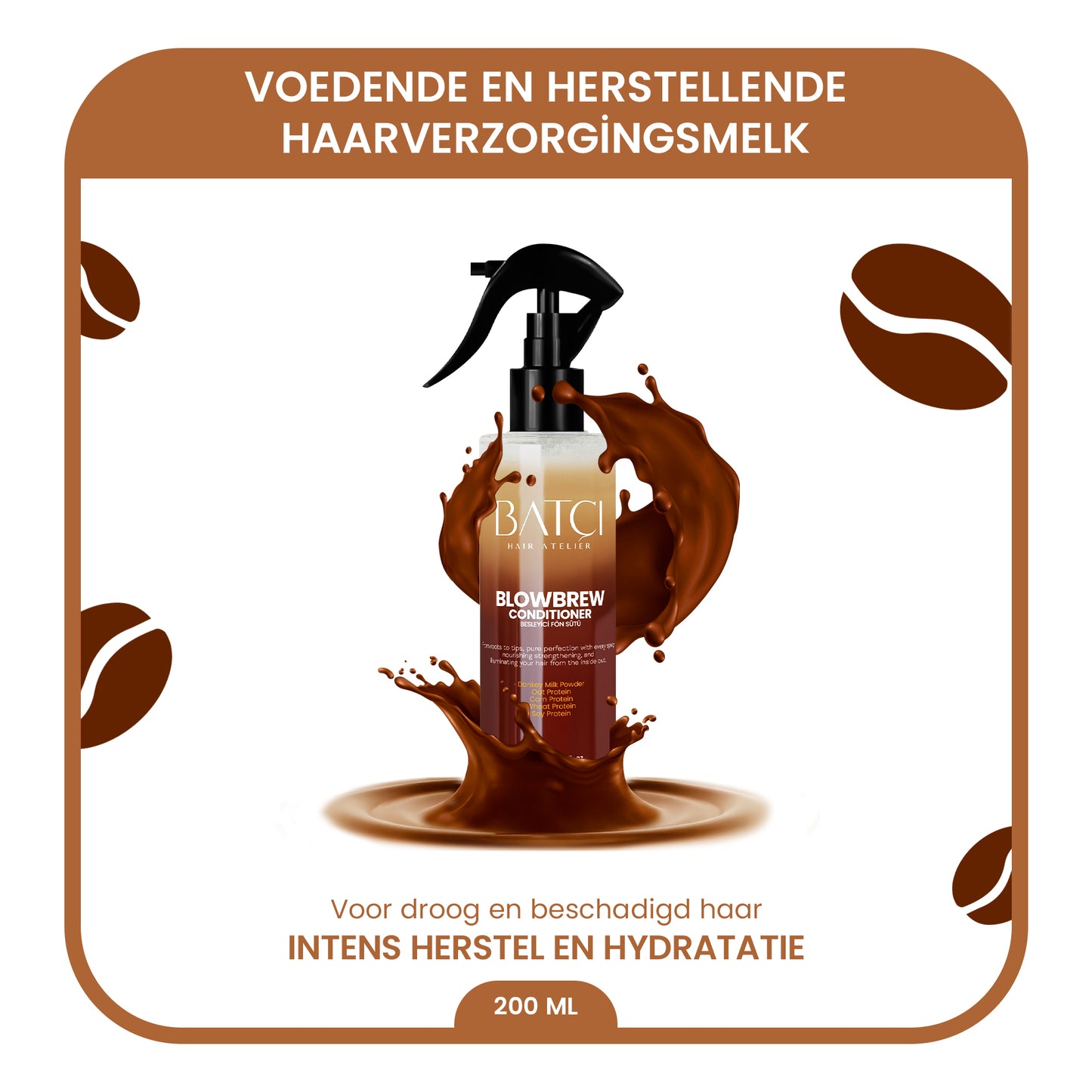 BATCI® BlowBrew Coffee Hair Milk - Nourishing & Protective 200 ML