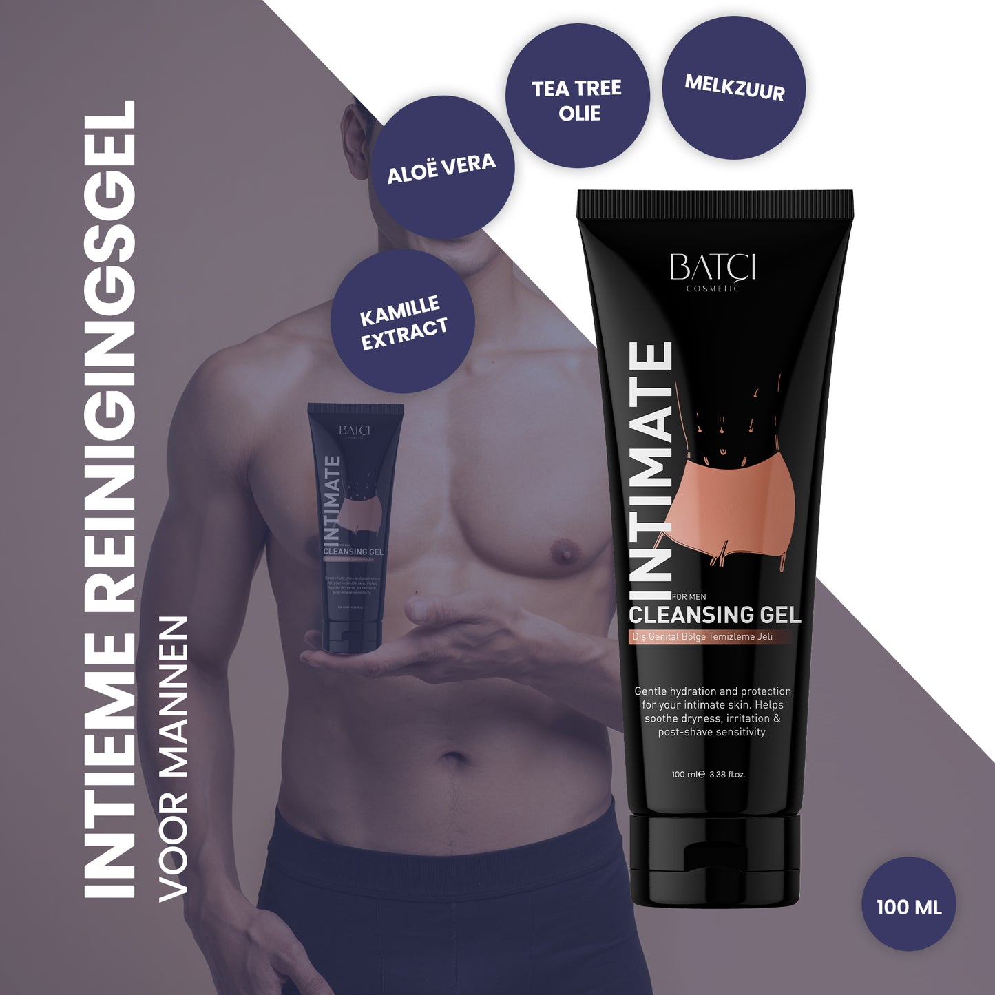 BATCI® Men’s Intimate Care Gel - Genital Cleansing, Whitening & Repair 100 ML